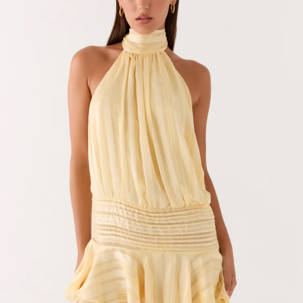 PEPPERMAYO NWT Willow Chiffon Mini Dress - Yellow